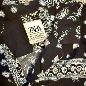 Zara Monochrome Paisley Blouse